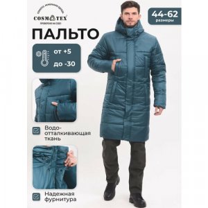 Пальто , размер 48-50, 170-176, бирюзовый CosmoTex. Цвет: бирюзовый