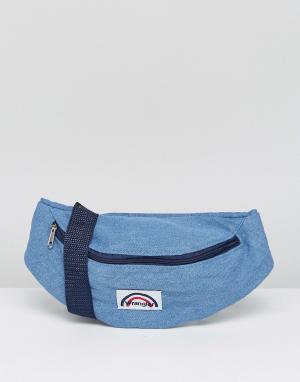 Джинсовая сумка-кошелек на пояс с логотипом Wrangler. Цвет: синий
