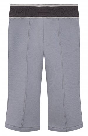 Хлопковые брюки Emporio Armani. Цвет: серый