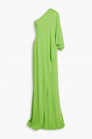 Платье Alyssa из джерси с драпировкой и одним рукавом HALSTON, зеленый Halston