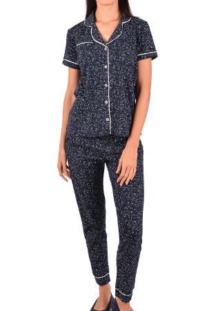 Женский пижамный комплект с короткими рукавами и карманами на пуговицах, хлопок, лайкра NICOLETTA