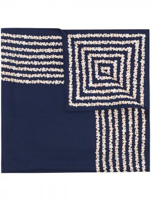 Шелковый платок с цветочным принтом lescarf. Цвет: синий