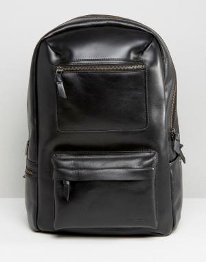 Черный кожаный рюкзак Track Royal RepubliQ. Цвет: черный