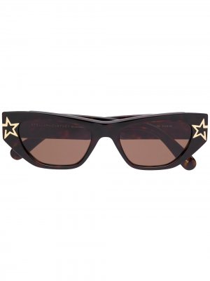 Солнцезащитные очки в массивной оправе Stella McCartney Eyewear. Цвет: коричневый