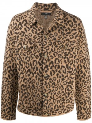 Куртка с леопардовым принтом Alanui. Цвет: коричневый