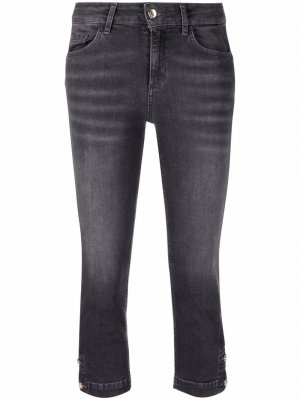 Cropped button-hem jeans LIU JO. Цвет: черный