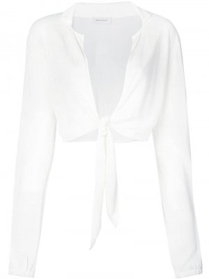 Укороченная блузка с завязкой Beau Souci. Цвет: белый