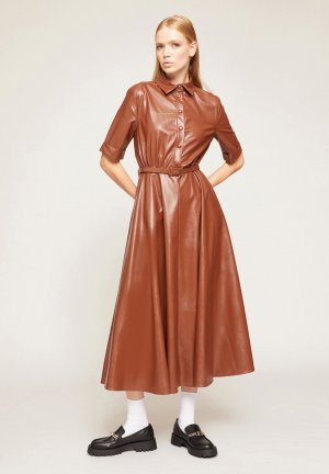 Платье-рубашка , коричневое Motivi