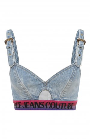 Джинсовый топ Versace Jeans Couture. Цвет: голубой