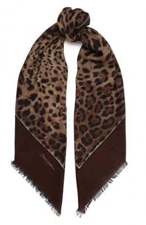 Платок из кашемира и шелка Dolce & Gabbana. Цвет: леопардовый