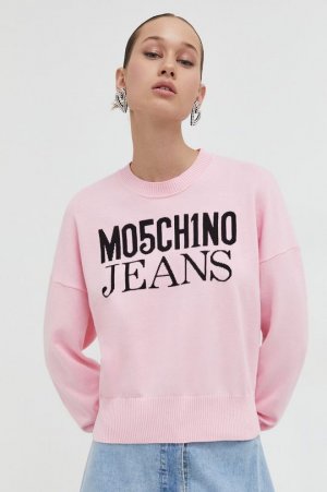 Хлопковый свитер , розовый Moschino Jeans