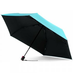 Мини-зонт , черный, бирюзовый Knirps. Цвет: бирюзовый/черный