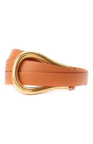 Кожаный ремень Horsebit Bottega Veneta. Цвет: оранжевый
