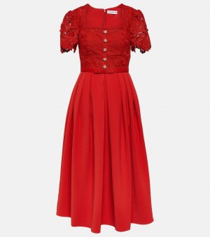 Платье миди из кружевного крепа , красный Self-Portrait