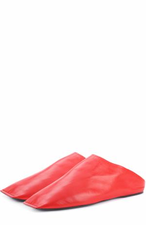 Кожаные сабо с мягким задником Balenciaga. Цвет: красный