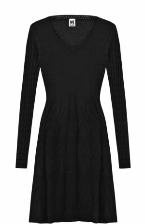 Вязаное мини-платье с длинным рукавом M Missoni. Цвет: черный