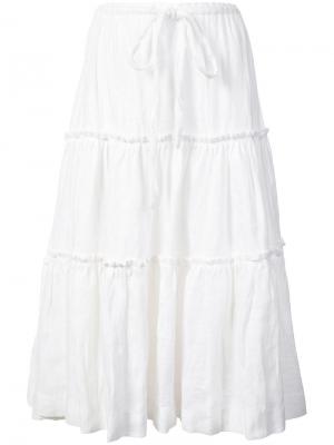 Пышная юбка с оборками Innika Choo. Цвет: белый