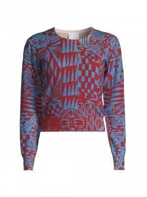 Укороченный свитер с абстрактным принтом , синий Stella Jean