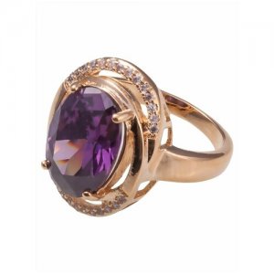 Кольцо помолвочное , аметист, размер 17, фиолетовый Lotus Jewelry. Цвет: фиолетовый