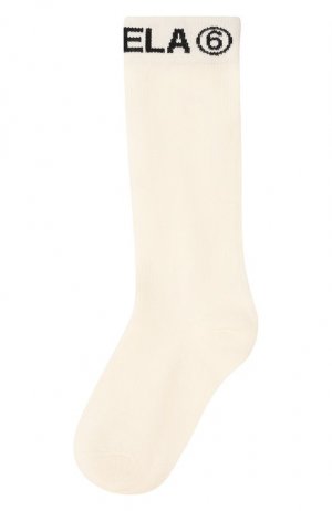 Хлопковые носки MM6. Цвет: белый
