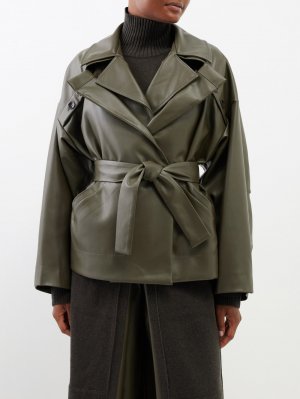 Куртка из искусственной кожи с многослойным воротником-трансформером , зеленый Palmer//Harding