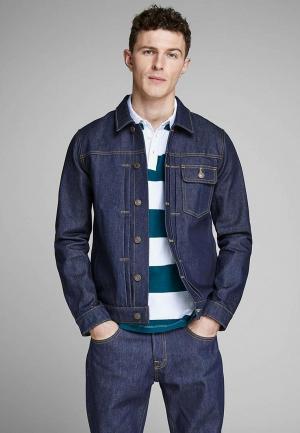 Куртка джинсовая Jack & Jones. Цвет: синий