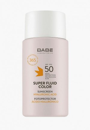 Флюид для лица Babe Laboratorios солнцезащитный с тонирующим эффектом защитой SPF-50, 50 мл. Цвет: бежевый