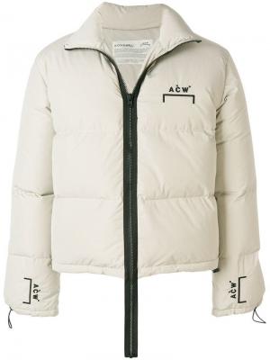 Стеганая куртка с принтом логотипа A-Cold-Wall*. Цвет: нейтральные цвета