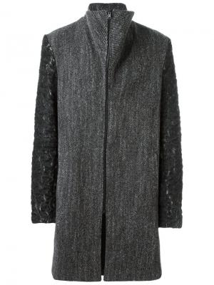 Пальто с контрастными рукавами Lost & Found Ria Dunn. Цвет: чёрный