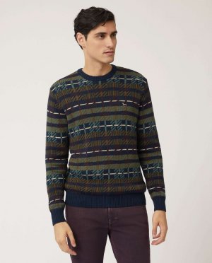 Разноцветный мужской свитер с круглым вырезом, мультиколор HARMONT&BLAINE