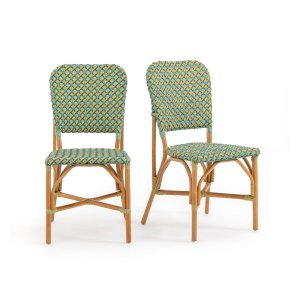 Комплект из 2 плетеных стульев LA REDOUTE INTERIEURS. Цвет: зеленый