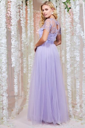 Сетчатое платье макси с вышивкой , фиолетовый Goddiva