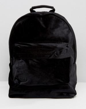 Черный бархатный рюкзак Mi-Pac. Цвет: черный