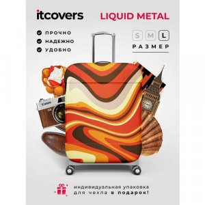 Чехол для чемодана , 150 л, размер L, оранжевый, желтый Fancy Armor. Цвет: оранжевый/желтый/красный/металл/коричневый