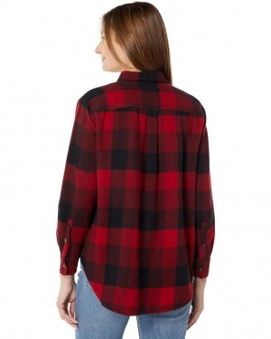 Рубашка Oversized Ex-Boyfriend Side Placket Buffalo Check Shirt, цвет Scarlet Madewell