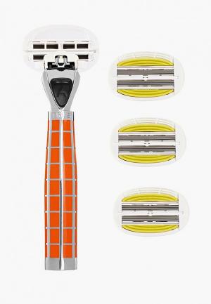 Станок для бритья Shave Lab TRES Wild Orange- P.L.6+. Цвет: оранжевый