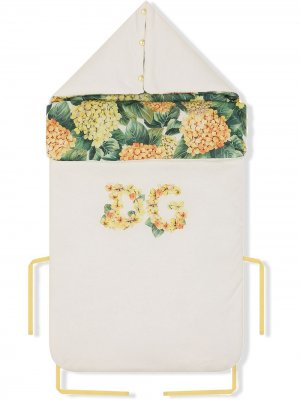 Спальный конверт с принтом Dolce & Gabbana Kids. Цвет: белый