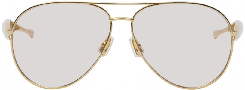 Золотые солнцезащитные очки сардинового цвета Bottega Veneta