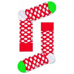 Носки унисекс Big Dot Snowman Sock со снеговиками Happy socks | Чулки и колготки красный с белым 25. Цвет: белый/красный