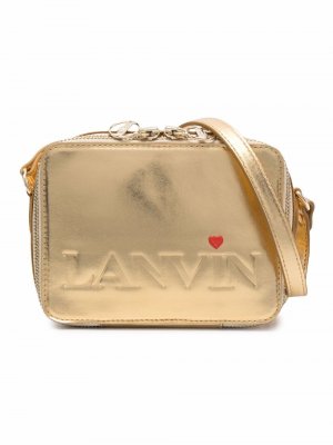 Сумка на плечо с тисненым логотипом LANVIN Enfant. Цвет: золотистый