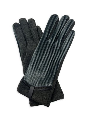 Ребристые бархатные перчатки с бантом Marcus Adler, серый ADLER
