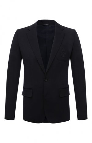 Шерстяной пиджак Dolce & Gabbana. Цвет: синий