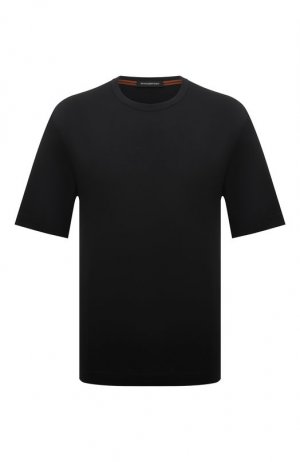 Шерстяная футболка Zegna. Цвет: чёрный