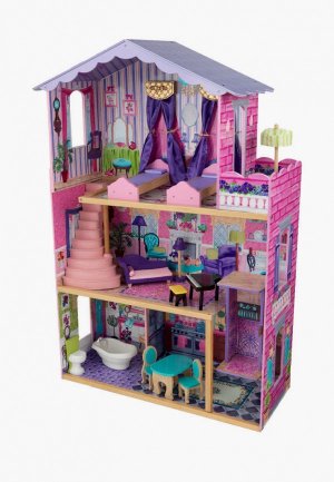 Дом для куклы KidKraft Особняк мечты, с мебелью 13 предметов в наборе, кукол 30 см. Цвет: разноцветный