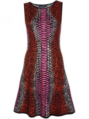Платье с эффектом кожи ящерицы Magaschoni. Цвет: розовый и фиолетовый