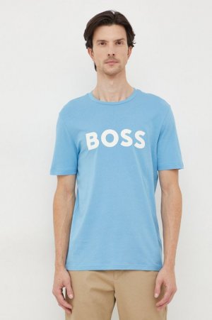 Хлопковая футболка CASUAL Boss Orange, синий Orange