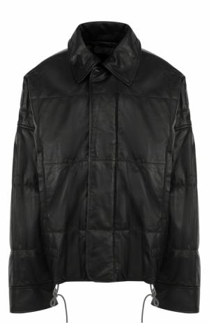 Кожаная куртка свободного кроя с отложным воротником Haider Ackermann. Цвет: черный