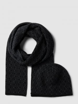 Комплект из шарфа и шапки с кашемировым наполнением, черный Calvin Klein