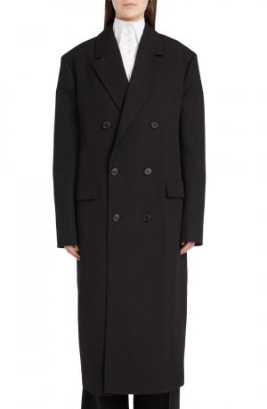 Двубортное объемное пальто Diana из смеси натуральной шерсти и кашемира THE ROW, черный Row