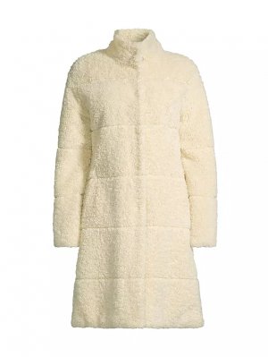 Стеганое пальто из шерпы , цвет cream Donna Karan New York